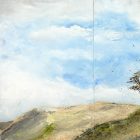 The left-hand panel of my triptych painting, Cumbria.